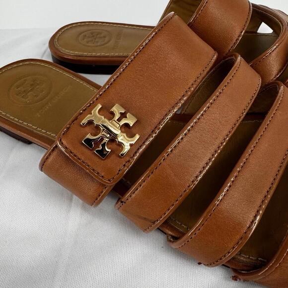 Tory Burch sandals womens 6.5 brown leather kira slide designer minimalist beach - Picture 3 of 7